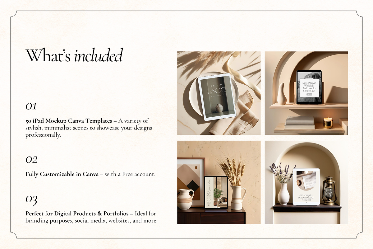 50 Minimalist iPad Canva Mockups, an iPad Mockup by Matisse Studio (Photo 2 of 10)