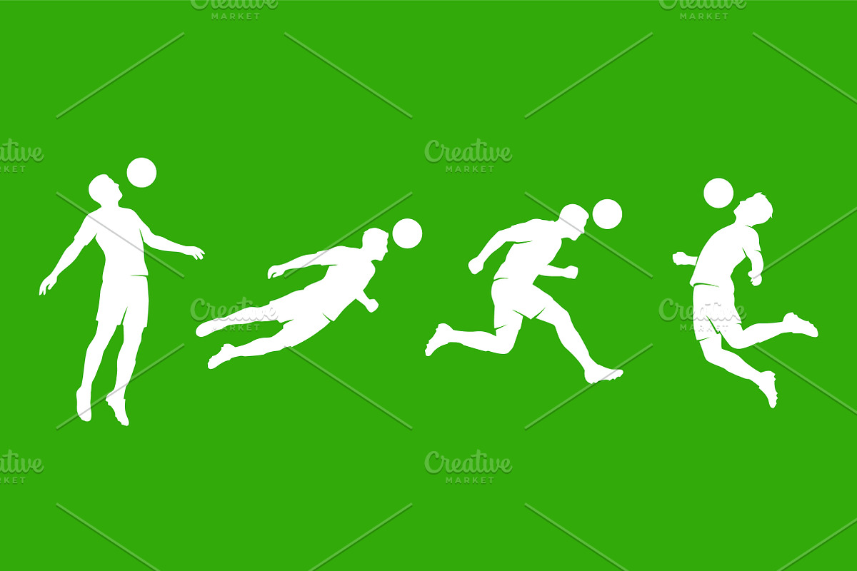 Soccer Header Silhouette Vector Pack, an Object Graphic by Artonix (Photo 2 of 3)