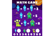 Math game worksheet with monsters, an Animal Illustration by Vector Tradition (Thumbnail 1 of 3)