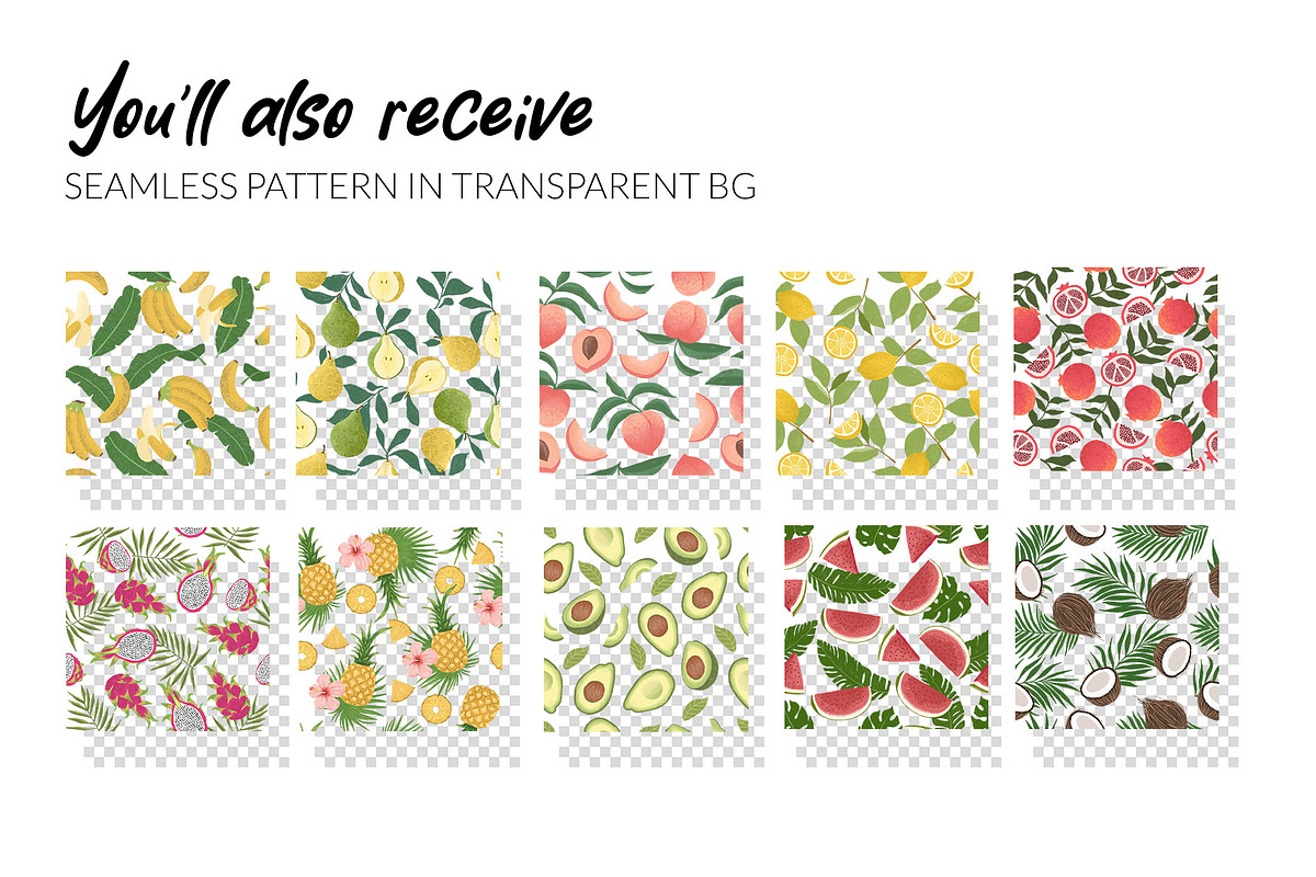 Hand drawn fruit Seamless pattern, a Pattern Graphic by CreativeChristiana (Photo 3 of 12)