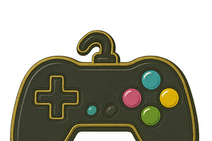 Gaming controller pin design with co, an Illustration by Dvoevnore photos