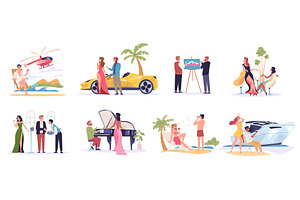 Rich people life. Luxury lifestyle, a Person Illustration by Stock-Smart-Start
