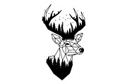 Deer Antler Silhouette Bundle, an Object Illustration by yasushie (Thumbnail 10 of 31)