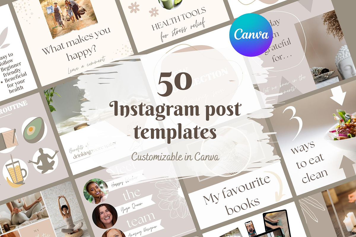 50 Neutral Instagram Post Templates, a Social Media Template by idArt (Photo 1 of 4)