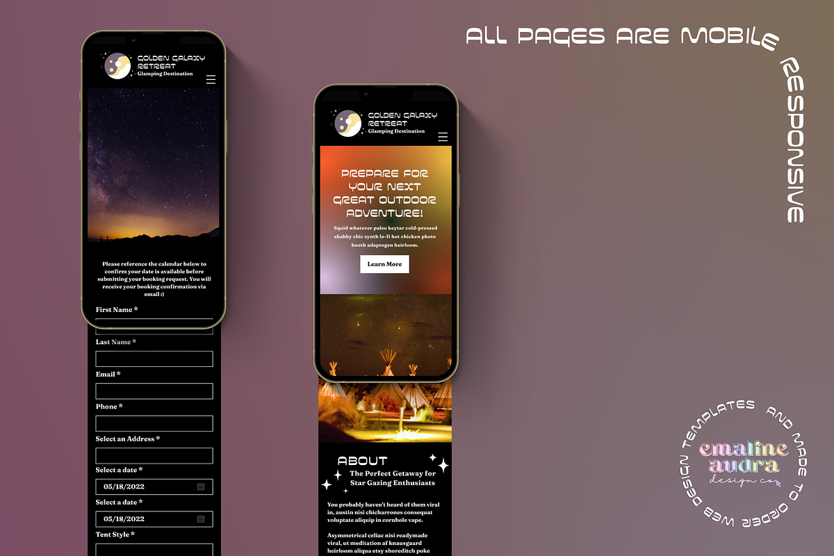 Galaxy Vacation Rental WIX Template, a Wix Template by Emaline Audra Design Co. (Photo 4 of 5)
