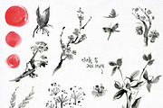 Sumi-e. Japanese ink painting., a Decorative Illustration by Dinkoobraz (Thumbnail 4 of 9)