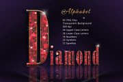 Red Diamond Alphabet: PNG Clipart, an Object Graphic by Watercolor_Vector Graphic (Thumbnail 1 of 17)
