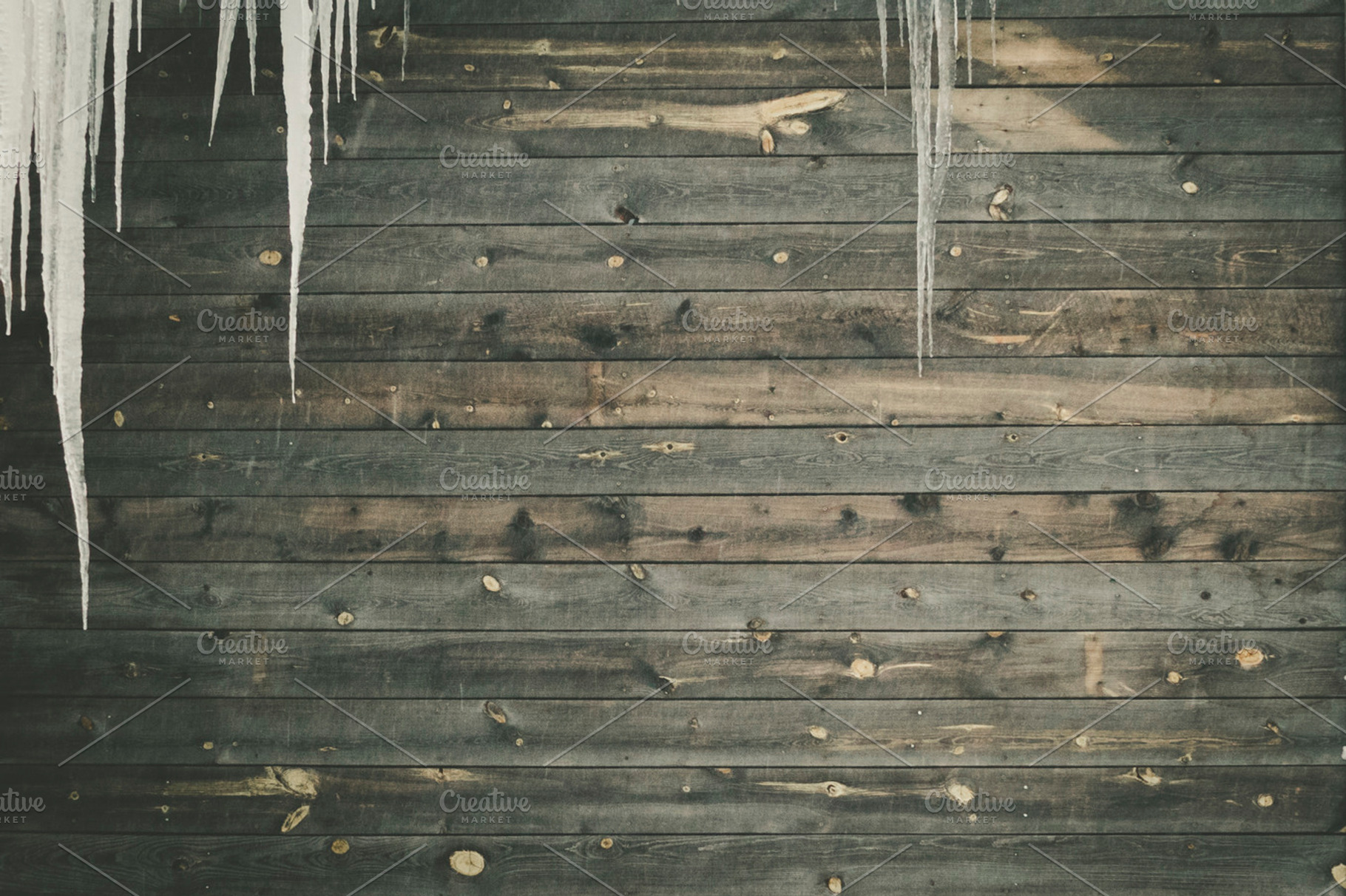 Wood Planks and Icicles, an Abstract Photo by Suzo Images