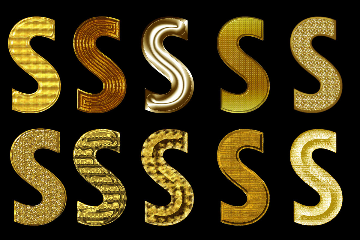 Gold Photoshop Layer Styles, a Layer Style Add-On by Posh Papers & Patterns (Photo 4 of 5)