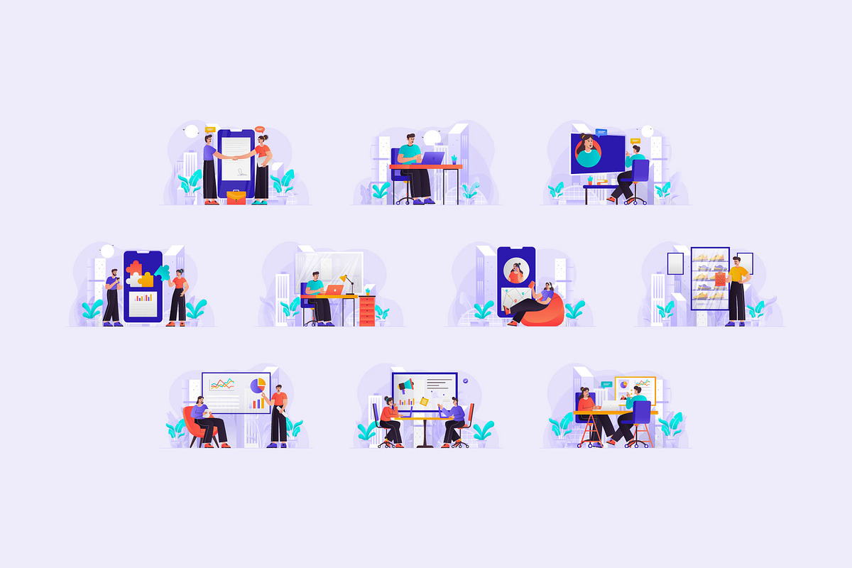 Business Illustration Bundle, a Templates & Theme by Triangle Squad (Photo 3 of 12)