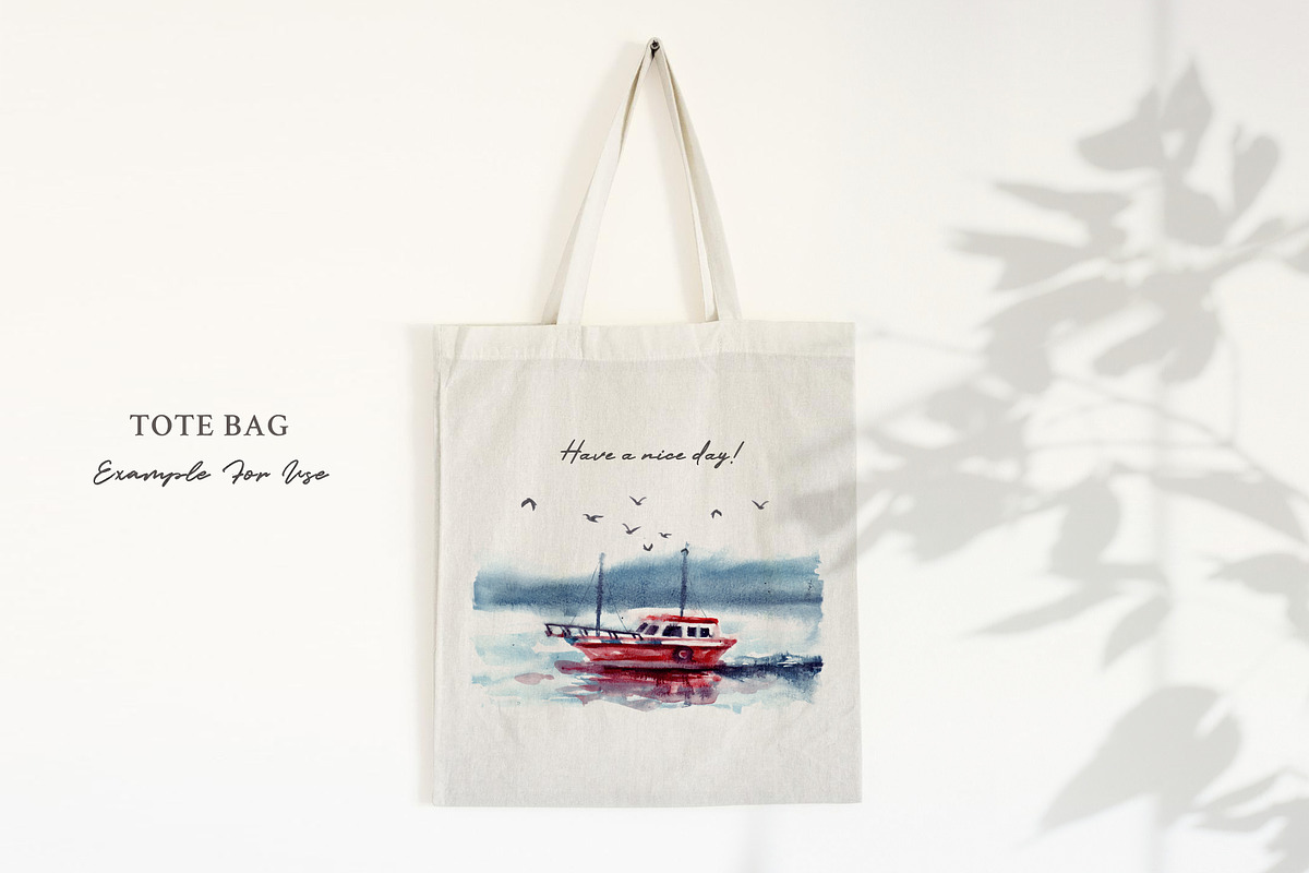 Watercolor Boat & Harbor, an Illustration by Yorda Studio (Photo 10 of 11)