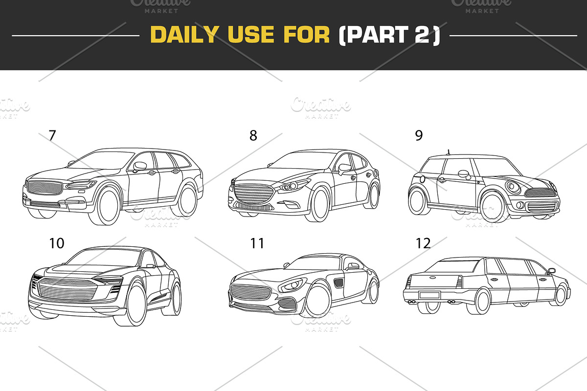 Vector Car illustrations (1st SET), an Illustration by Cartoon Lab (Photo 3 of 8)