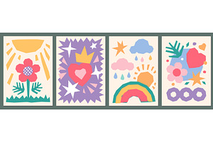 Paper pieces compositions. Kids art, an Illustration by YummyBuum