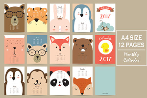 Calendar 2017 With Cute Animal 4