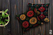 Red Green Yellow Floral Embroidery, a Pattern Graphic by Creative Store (Thumbnail 3 of 4)