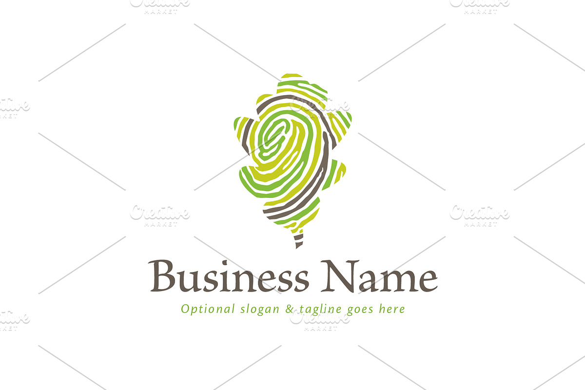 Fingerprint Leaf Custom Logo, a Branding & Logo Template by ARTE MIGUEL (Photo 1 of 3)