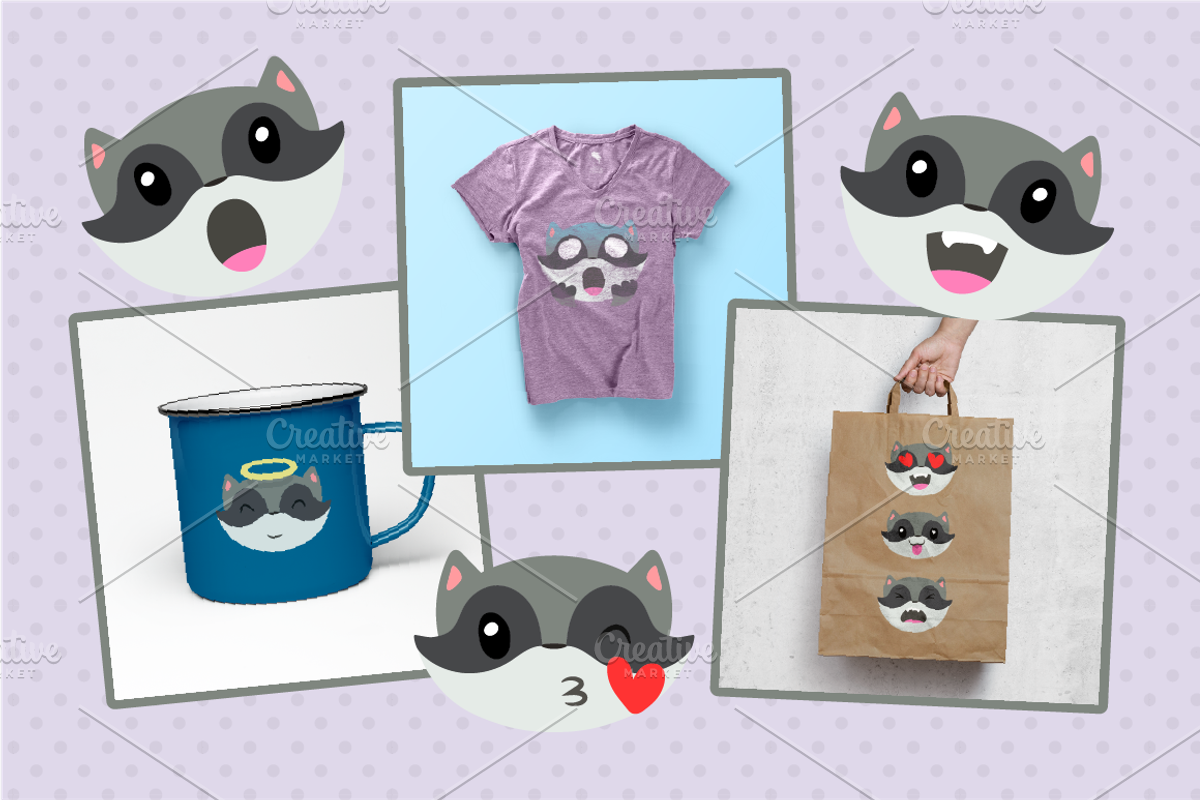 Raccoon Emojis, an Emoji Icon by NatBurger (Photo 3 of 4)