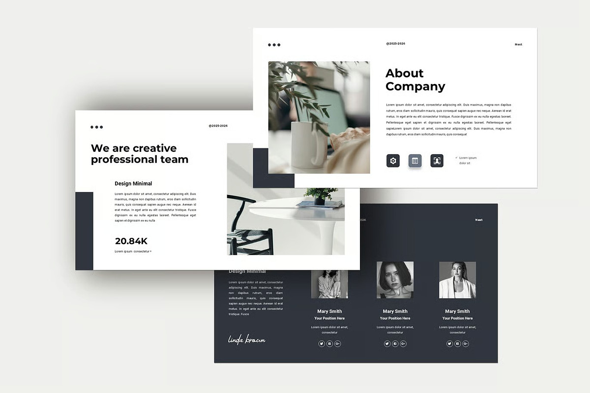 Design Minimal Presentation Template Powerpoint preview 7