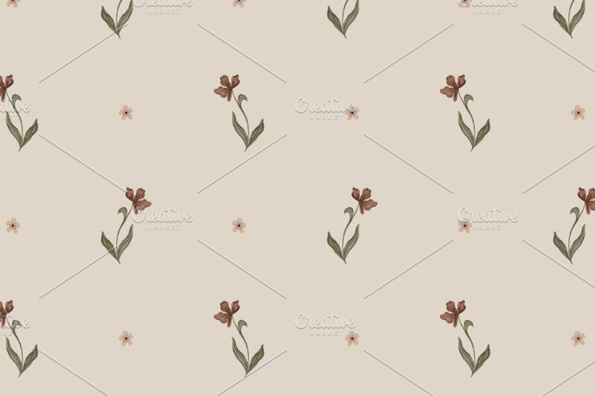 Vintage Ditsy Watercolor Floral, a Pattern Graphic by Mieken Petra Designs (Photo 2 of 3)