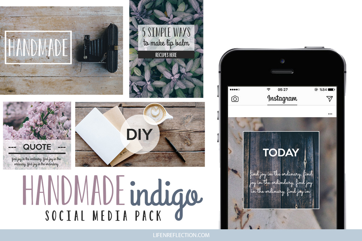 Social Media Pack: HANDMADE indigo, a Social Media Template by lifenreflection (Photo 3 of 3)