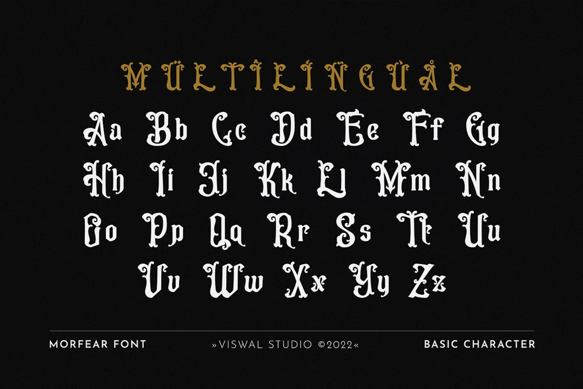 Morfear - Vintage Font, a Blackletter Font by Viswal Studio (Photo 2 of 6)