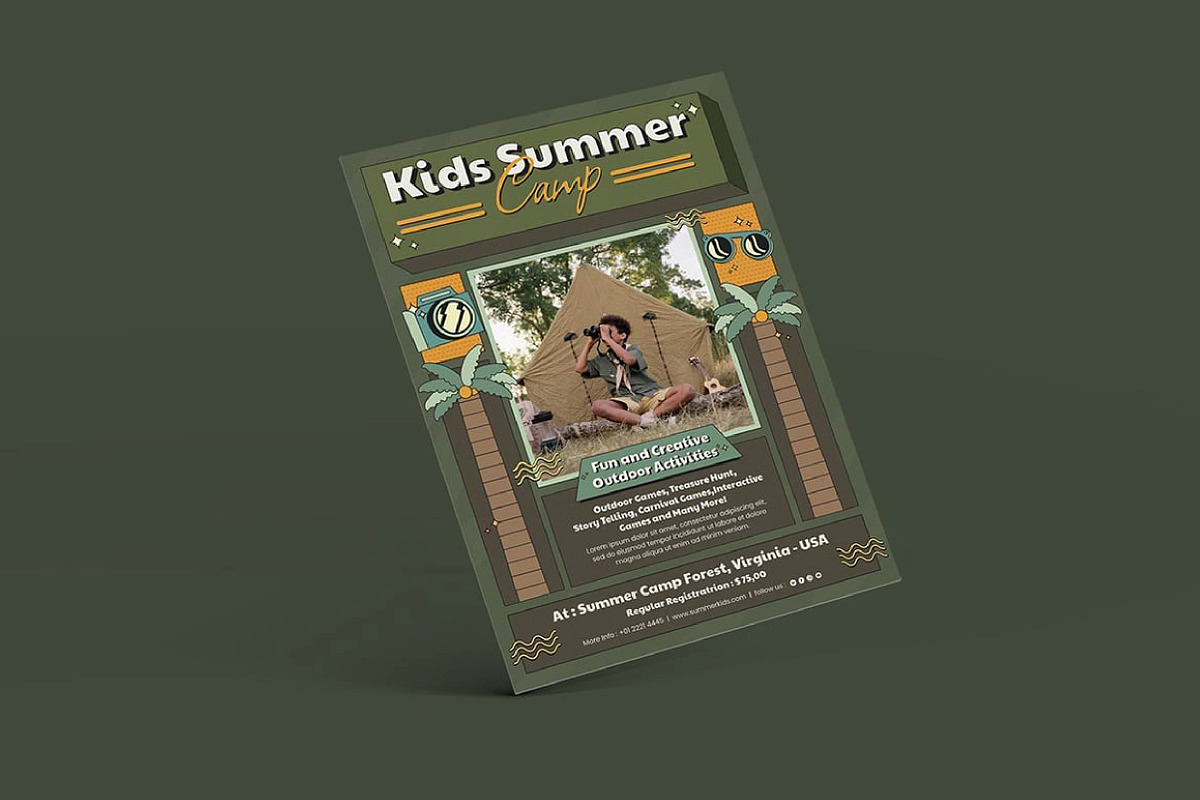 Summer Camp for Kids Flyer Template, a Social Media Template by fashionaddict (Photo 2 of 4)