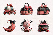 coquette Halloween clipart, a Seasonal Illustration by CreationArt (Thumbnail 4 of 7)