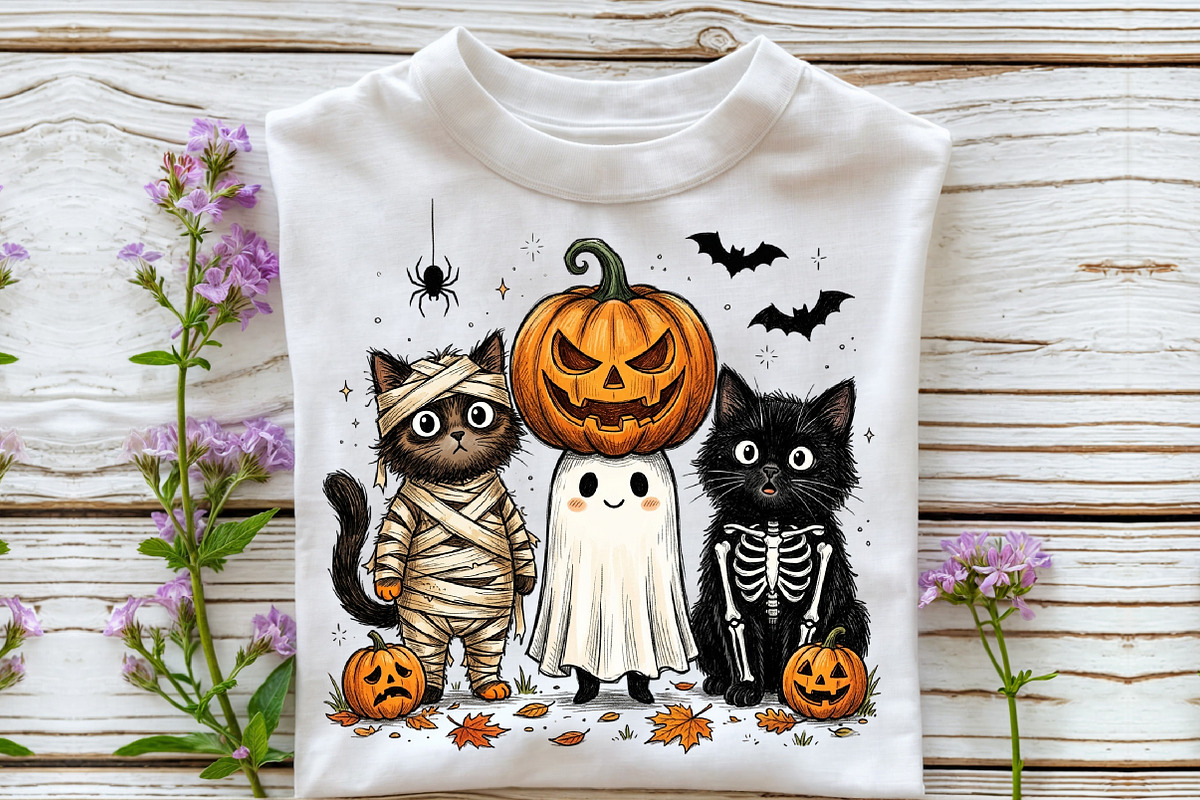 Funny Halloween Png Spooky Cat Png, a Work Illustration by Sublimation Artist (Photo 3 of 9)