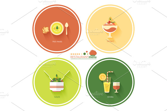 Set restaurant menu designs preview 2
