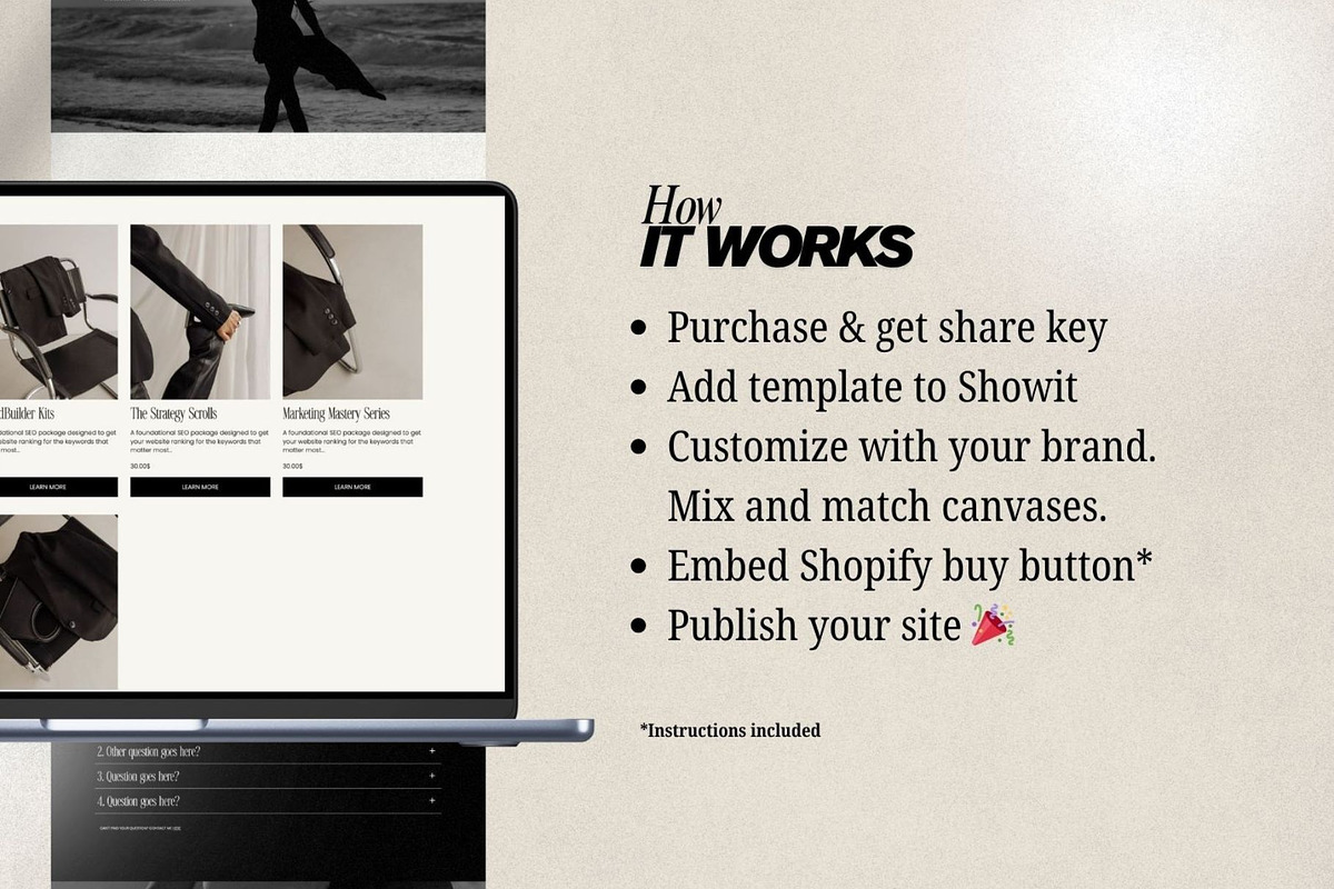 Showit Shop Add on page, a Landing Page Template by Digital&Chic (Photo 5 of 5)