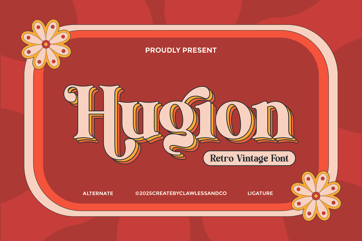 Hugion - Retro Vintage Font, a Font by Flawless And Co (Photo 1 of 10)