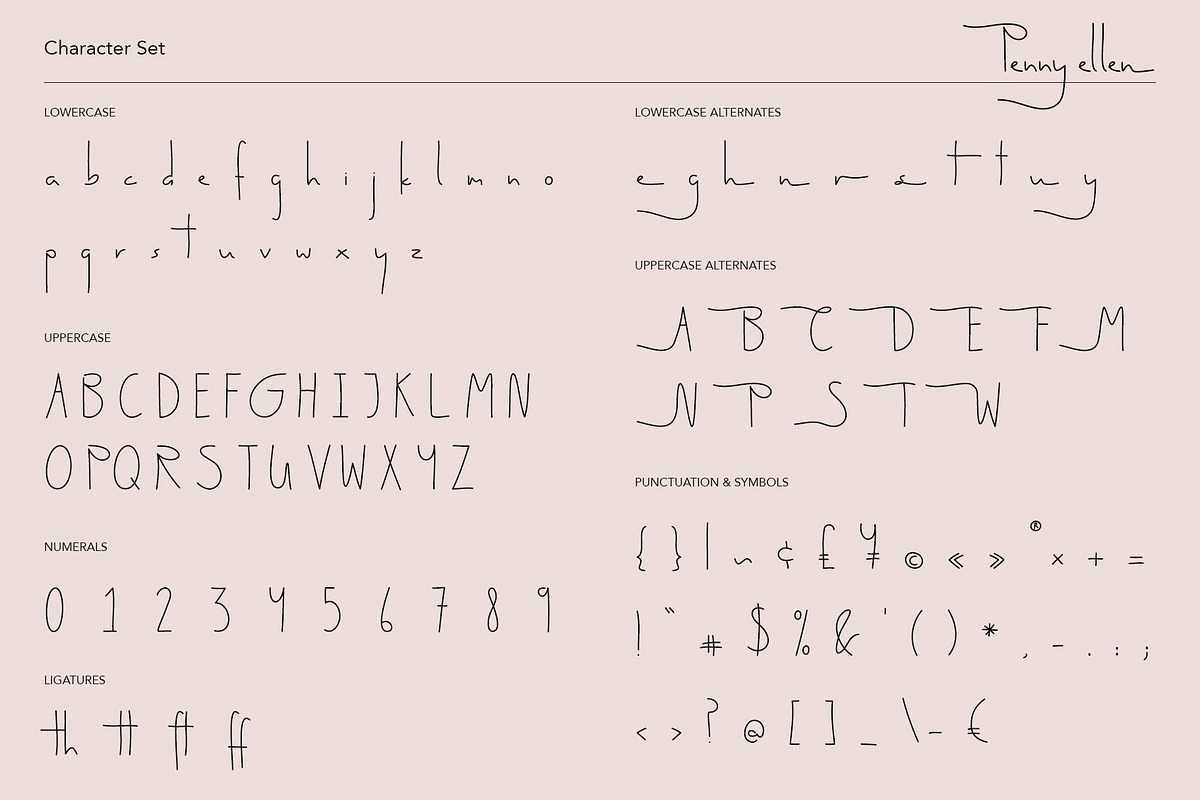Penny Ellen Playful Handwritten Font, a Handwritten Font by Youandigraphics (Photo 6 of 11)