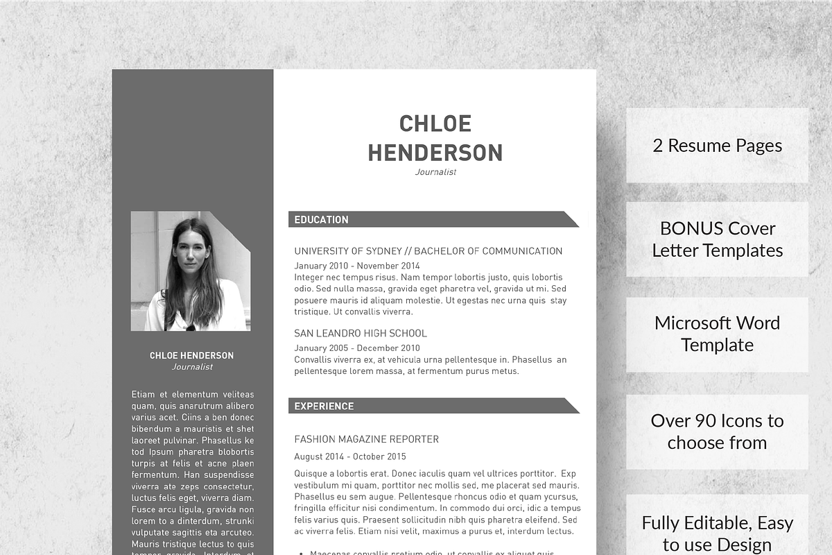 Tone Resume Template + Cover Letter, a Resume Template by Made By Hamilton (Photo 4 of 4)