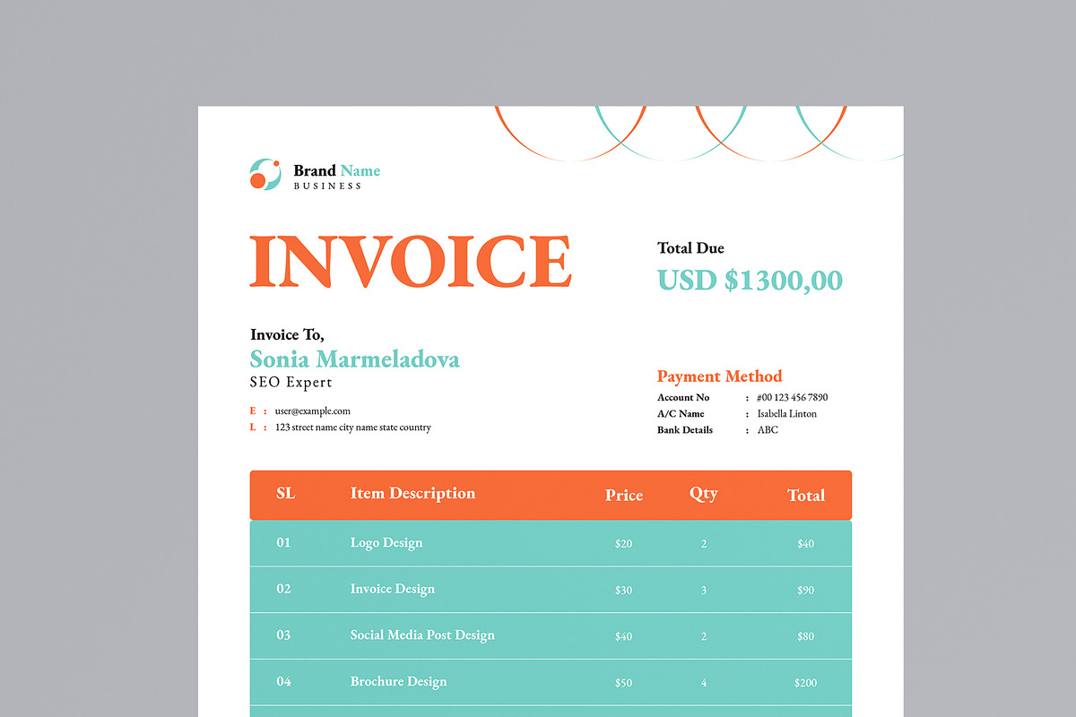 Invoice Template Layout