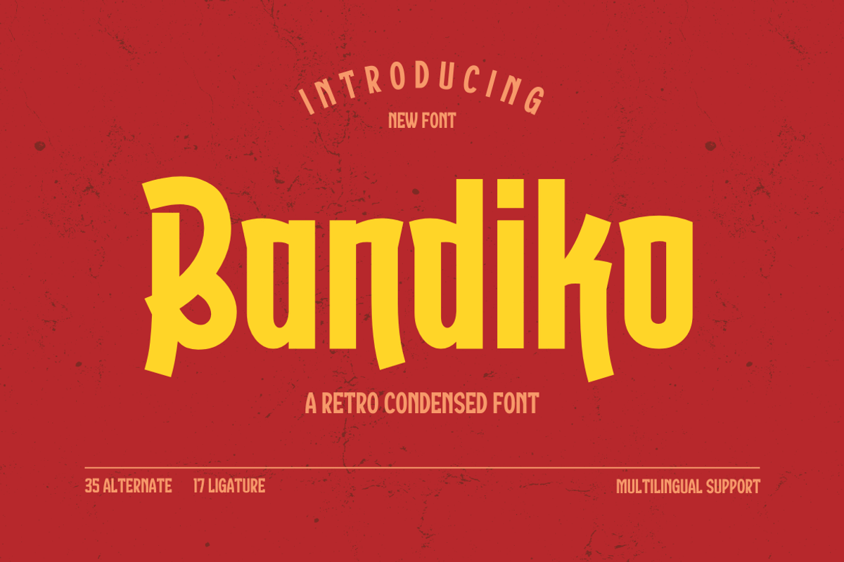 Bandiko | Retro Condensed Font, a Sans Serif Font by twinstd (Photo 1 of 13)