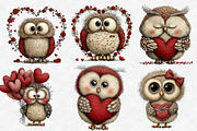 Valentine sweet owl clipart, an Illustration by Designworld (Thumbnail 2 of 6)