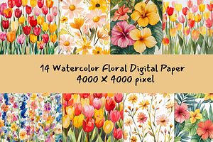 Colorful Tulip Watercolor Painting, an Illustration by ikarifq shop