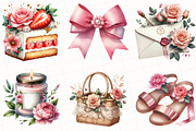 Watercolor Romantic Summer Clipart, an Illustration by OK Design (Thumbnail 2 of 5)