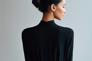 Elegant back view portrait of, a Person Photo by MistyDay
