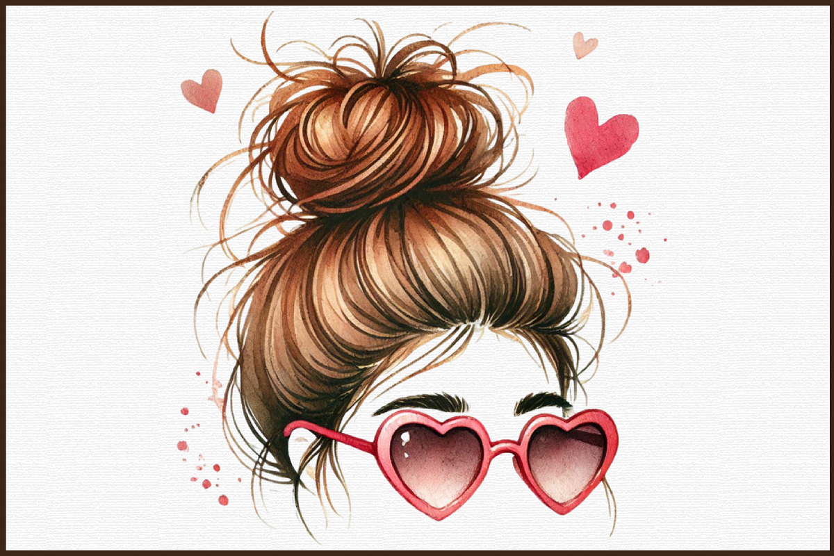 Mothers Day Messy Bun Clipart, an Illustration by Sublimation Artist (Photo 3 of 6)