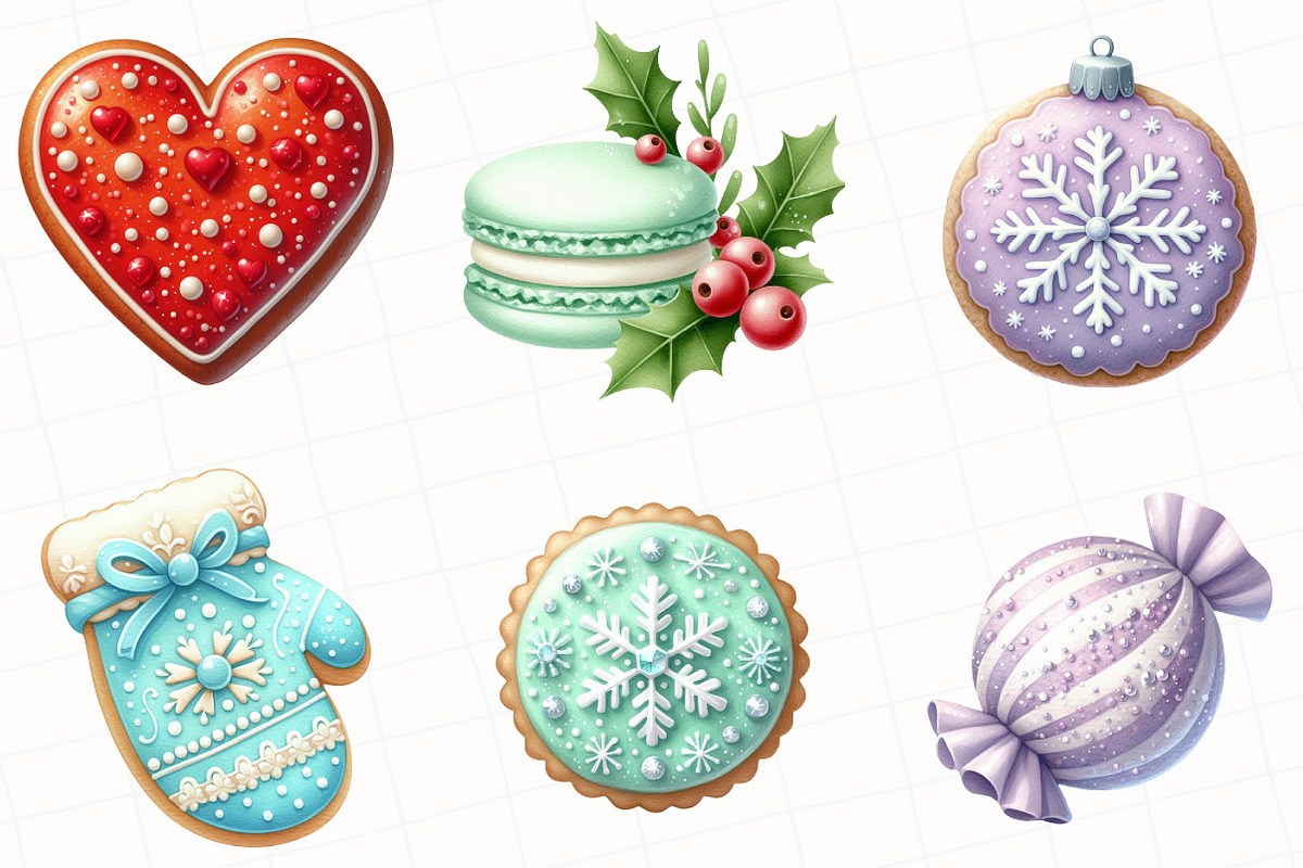 Christmas Cookies & Candy Clipart, an Illustration by OK Design (Photo 4 of 5)