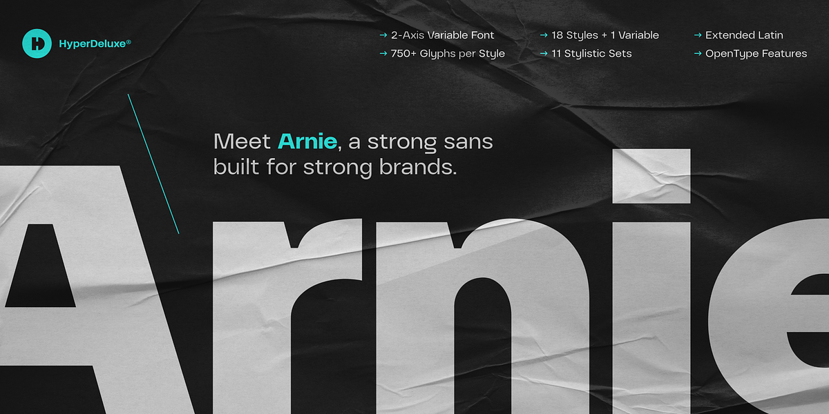 HD Arnie, a Sans Serif Font by HyperDeluxe (Photo 1 of 15)
