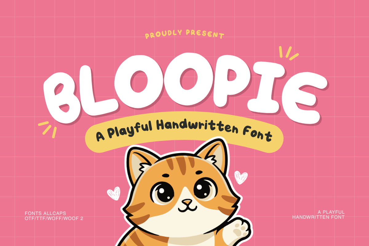 Bloopie - A Playful Handwritten Font, a Handwritten Font by YossyOneStd (Photo 2 of 8)
