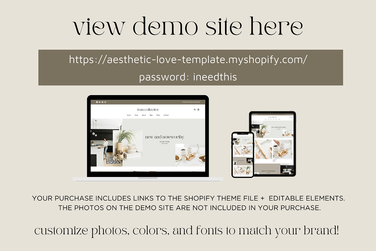 Neutral Shopify Theme | Aesthetic, a Shopify Template by Easy Website Themes (Photo 4 of 6)