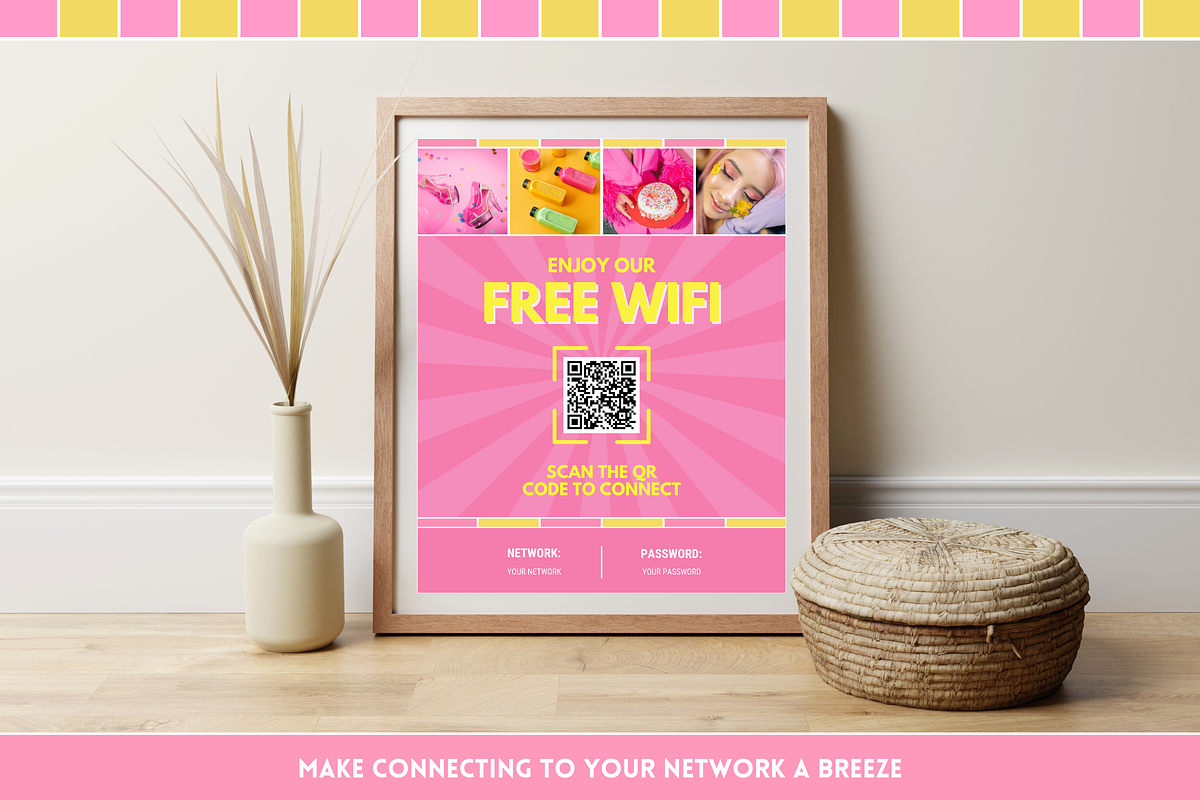 WiFi QR Code Sign, a Poster Template by SunshineStudioBoutique (Photo 5 of 9)