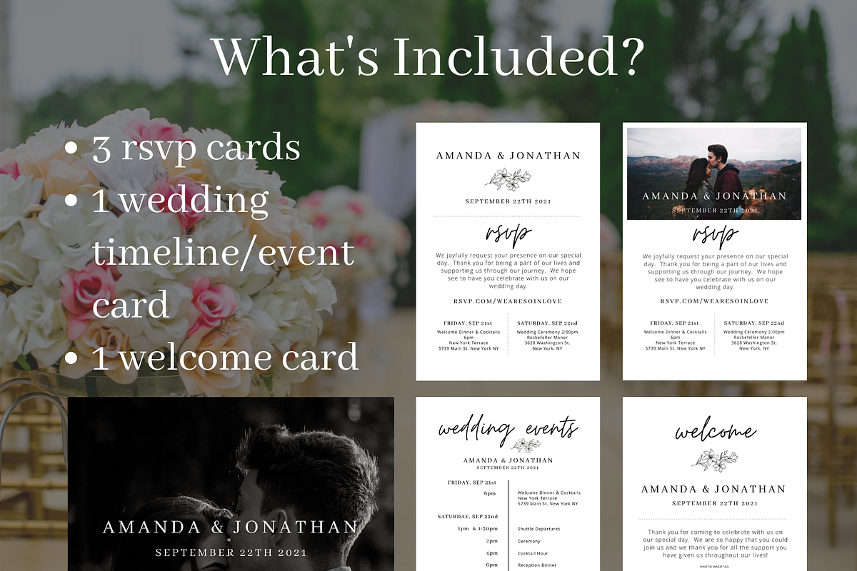 Minimal Wedding Invite Set, a Flyer Template by Minva Themes (Photo 2 of 5)