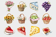 Watercolor Picnic Clipart, a Seasonal Illustration by Design Market (Thumbnail 2 of 4)
