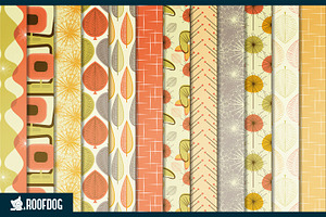 1950s Fall Digital Papermid-century