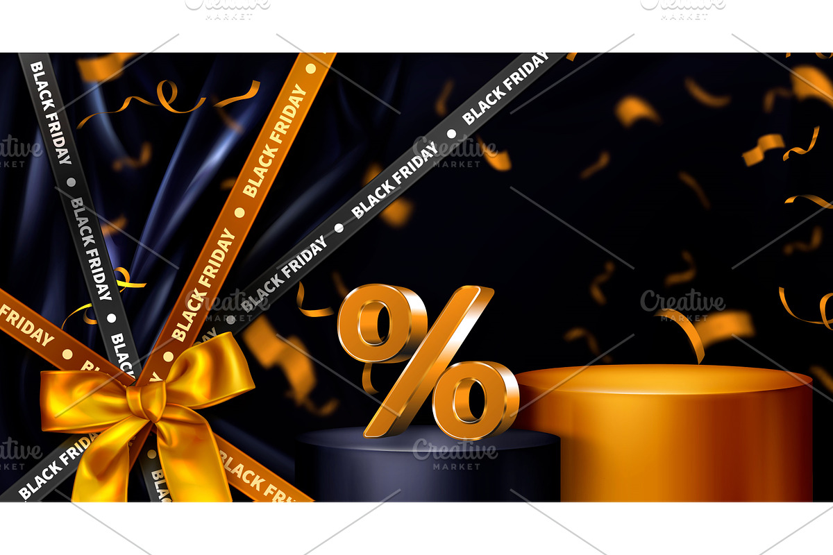 Black Friday sale podium, 3D stage, an Object Illustration by art PVP - market