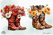 Western Floral Cowboy Boots Clipart, a Decorative Illustration by danishgraphics (Thumbnail 4 of 6)